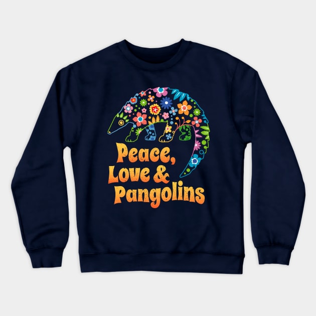 Peace, Love & Pangolins - Gift for Pangolin Lovers Crewneck Sweatshirt by bangtees